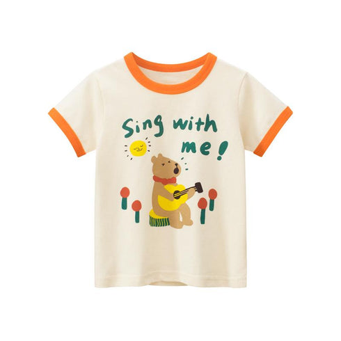 Children's Cartoon Bear Short Sleeve T-shirt